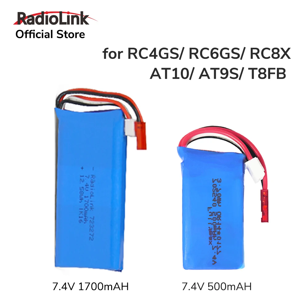 Radiolink 1700mAH 2S Battery for Transmitters RC8X & FULLYMAX 7.4V 2S 600mAh Lipo JST Connector for Radiolink A560 Fixed Wing