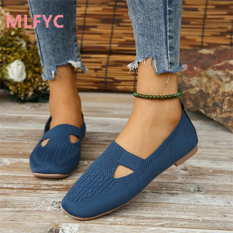 Summer Cloth Shoes ladies Hollow Breathable Soft Sole Anti slip Flat Shoes Casual Shoes women work shoes comfortable for work