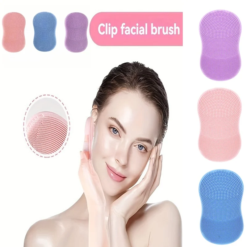 3Pcs/Set Mini Finger Face Washing Brush Slipper Shape Soft Silicone Deep Cleansing Pore Remove Dead Skin Massage Cleansing Brush