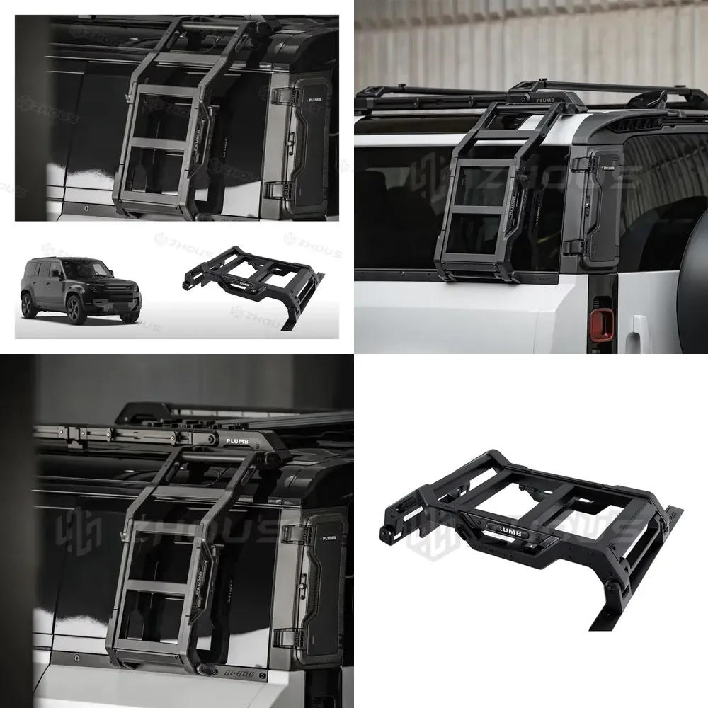 Off-Road Parts Exterior Accessories Plumb Adjustable Aluminium Side Ladder for New Defender 110