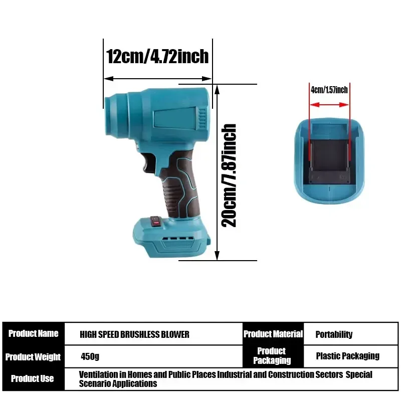 Upgraded 18V Brushless Dust Blower with Compressed Air Collector and Large Capacity Motor for Handheld Power Tools(No battery)