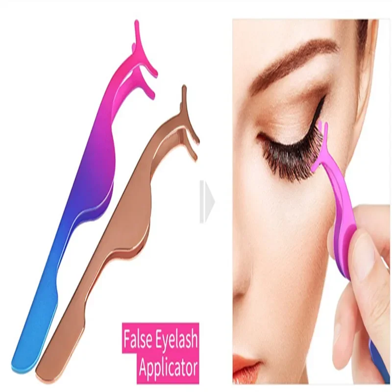 1 قطعة ملاقط رمش كاذبة تمديد قضيب أداة ذيل السمكة كليب مساعد كليب الملقط القراص أداة