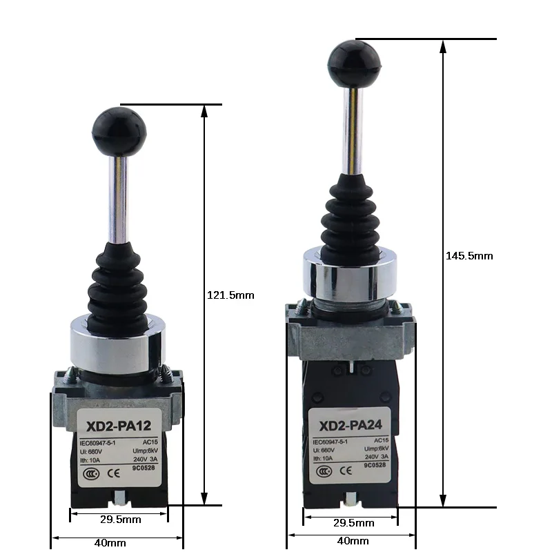 2NO 2 Position Latch XD2-PA12 PA14 Rocker Joystick Controller Spring Return Rotary Cross Switches Reset PA22 PA24 4NO 4Position