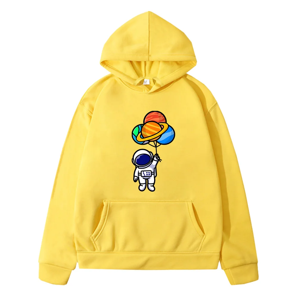 Cartoon Astronaut Hoodies Travel Into Space Sweatshirts Girls Kawaii Y2k Sudadera Kids Clothes Boys Winter Pullovers Long Sleeve