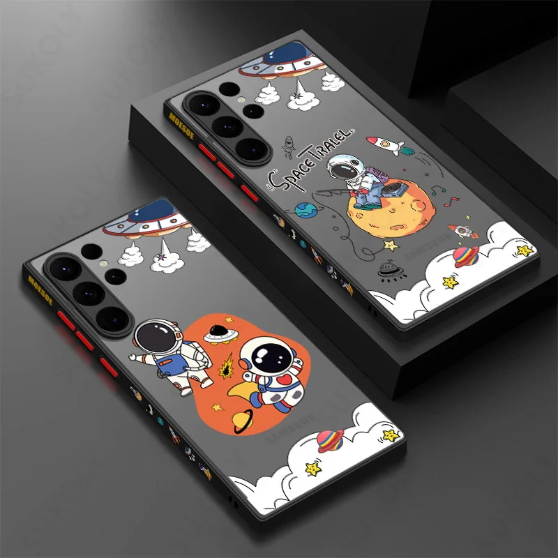 

Cartoon Space Astronaut Phone Case For Samsung Galaxy S25 S24 S23 S22 Ultra S23 S24 FE A56 A16 A55 A36 A15 A26 A54 5G Hard Cover
