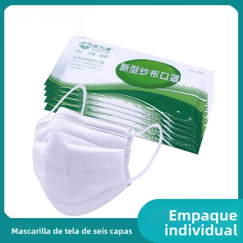 POWECOM 3003 Mascarilla Facial de Tela de Algodón Lavable, Transpirable y Antipolvo, Unisex, Empaque Individual, Talla Adulto...