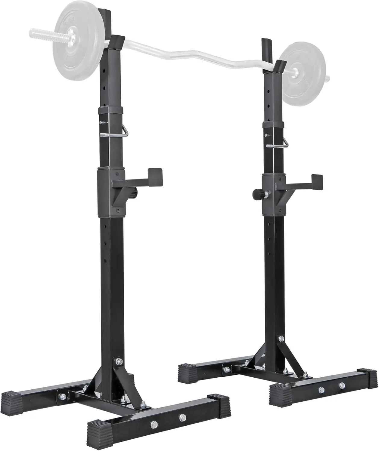 

of Adjustable Height 40"-66" Portable Dumbbell Racks Sturdy Steel Squat Rack Barbell Free Bench Press Stands Home Gym Load