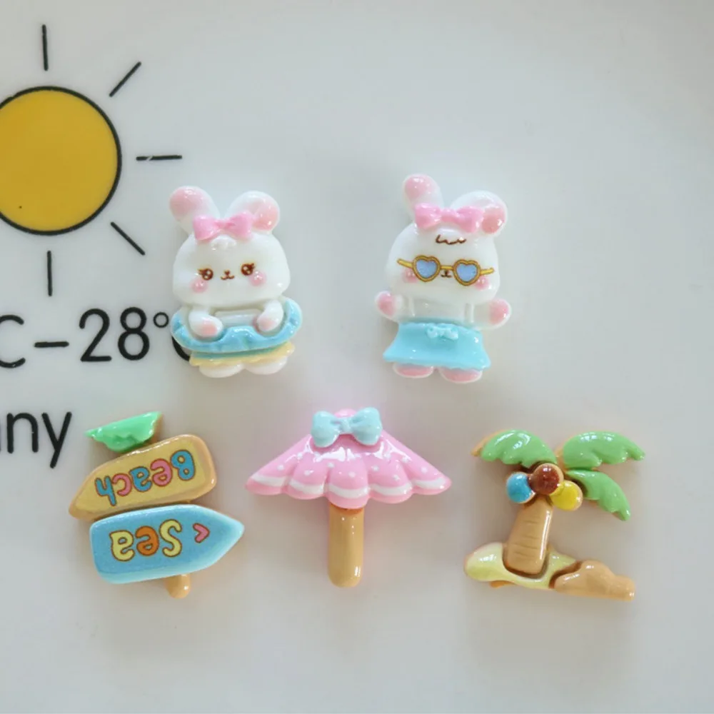 10pcs Mini Kawaii sea beach umbrella FlatBack Resin Scrapbooking Embellishments Cabochons DIY Party Hair Decoration Accessories