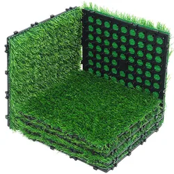 Artificial Grass Turf Tile, 30x30cm Interlocking Fake Grass Mat Deck Synthetic Grass Green Lawn Carpet for Garden Balcony Patio