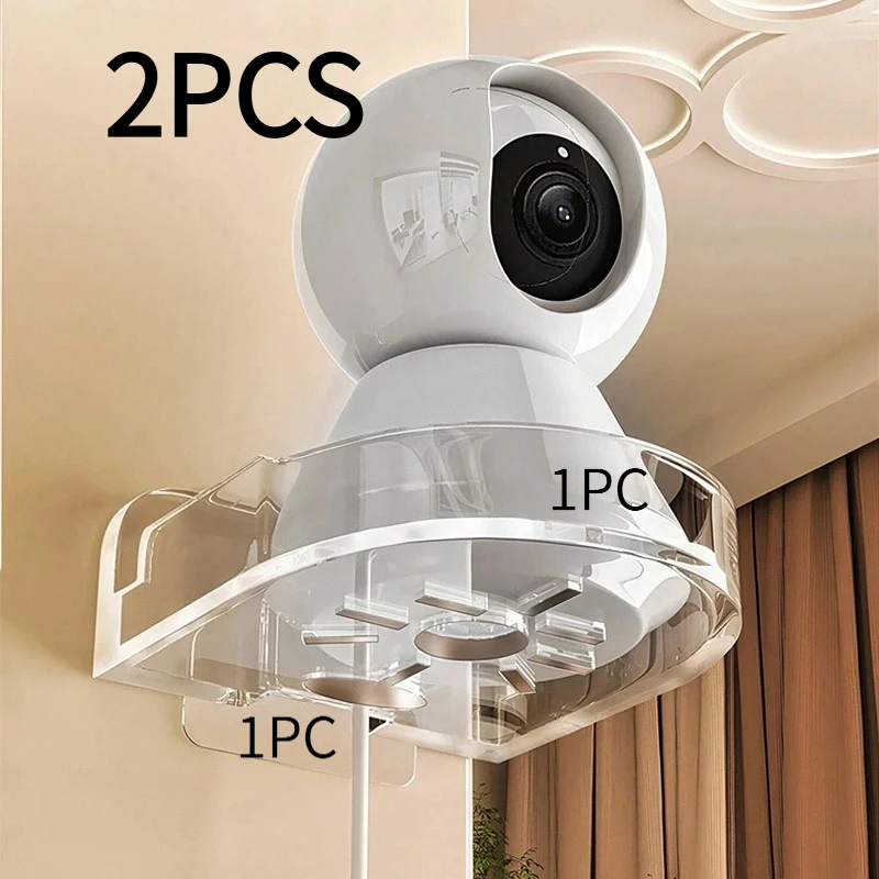 2PCS Adjustable Heavy Duty Wall Mount Camera Bracket, Indoor Outdoor No Drill Adhesive Screw Install, Space Saving Stable CCTV