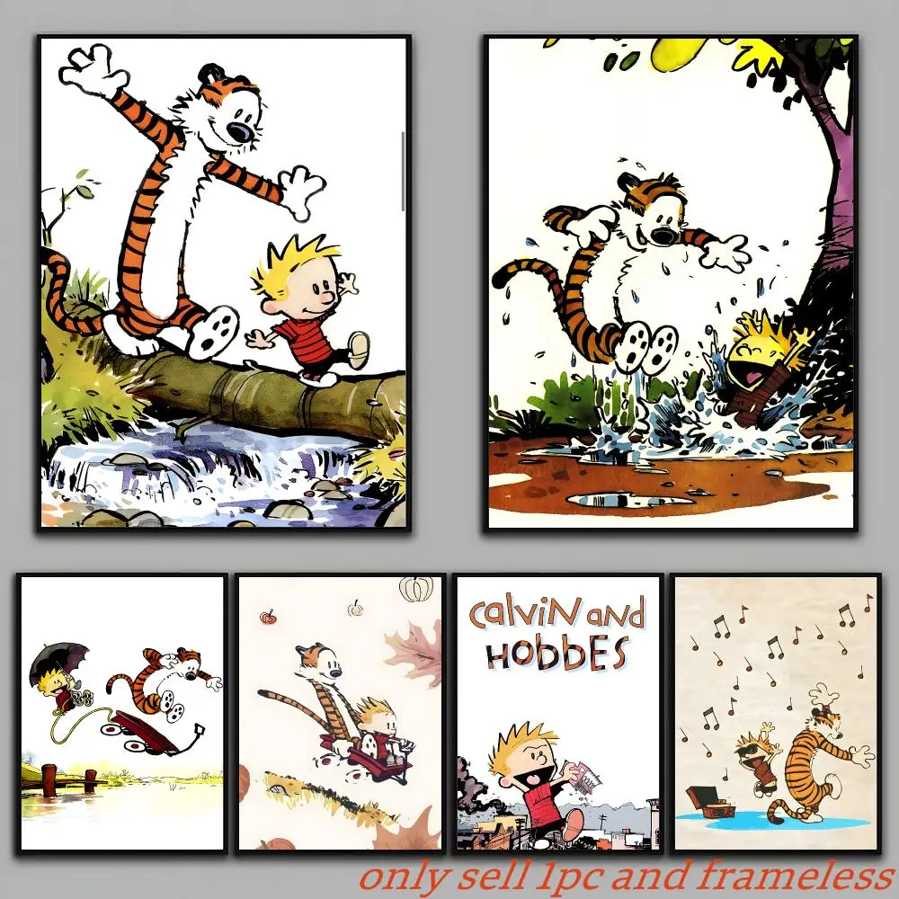 C-Calvin And H-Hobbes Poster Art With Prints Home Bedroom Living Room Decoration Gift