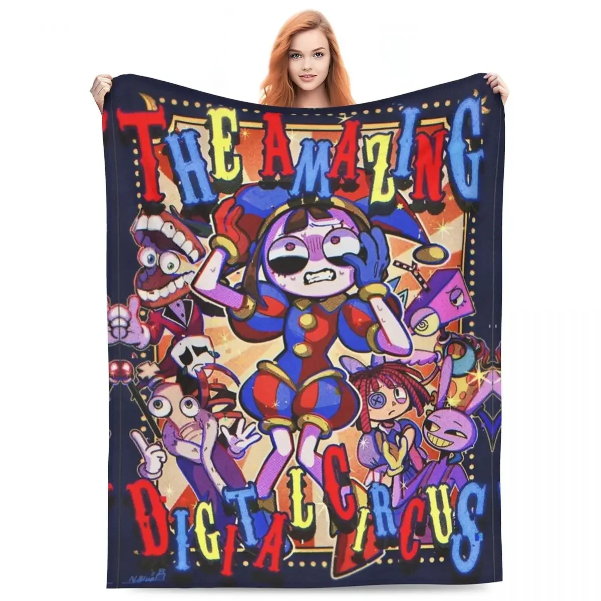 The Amazing Digital Circus Art TV Series Blankets Soft Velvet Comfort Gifts Throw Blanket Rug Piece