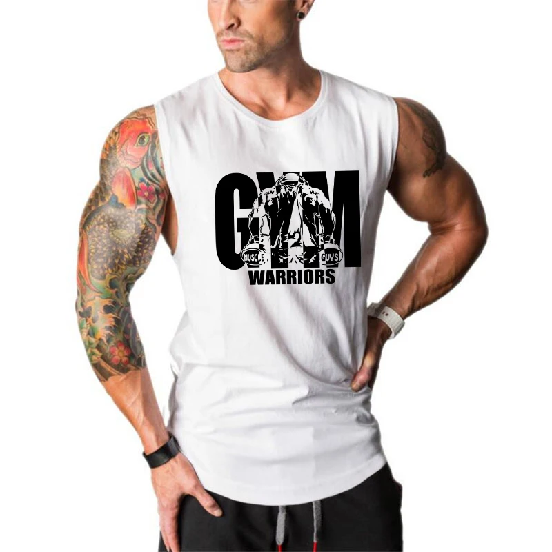 Fitness studio Bodybuilding Sport Tanktops Sommer Baumwolle atmungsaktiv ärmellose coole Muskel hemden Herren Fitness Workout Running Singuletts