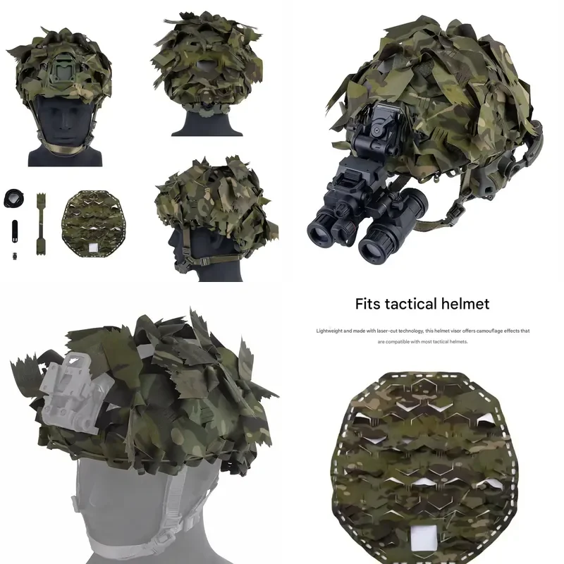 Tactical Lightweight Helmet Cover Camouflage Fast Adjustable Cloth Cover for Paintball Airsoft Equipment
