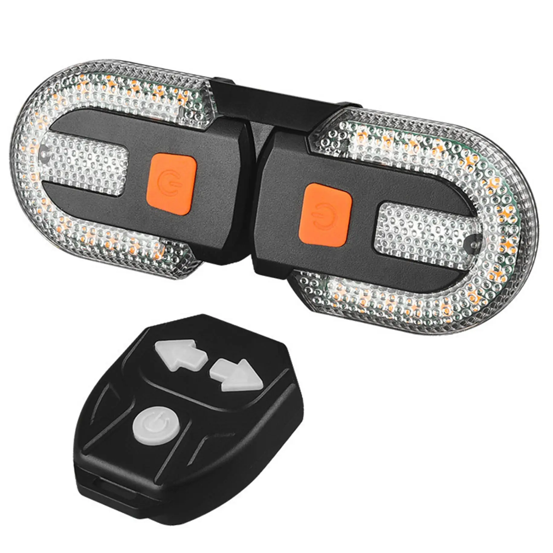 

Bike Turn Signals 5 Mode Waterproof Remote Control 600mAh 30lm USB Rechargeable Yellow & Red LED Rear Bike Light with Right &
