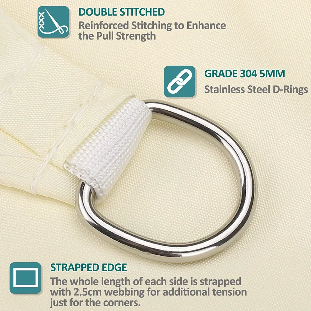 Sun Shade Sail 2/3/4/5/6M Rectangle Awning Canopy Waterproof Shade Cloth Garden Sun Sail Patio Canopy 95%UV Block Shelter Tents