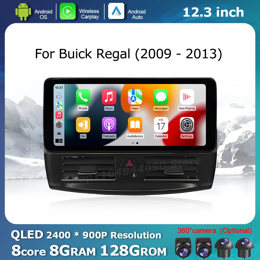

Android OS Car Display Screen for Buick Regal 2009 - 2013 Multimedia Radio Player DSP Stereo GPS Navi WiFi 4G Wireless Carplay