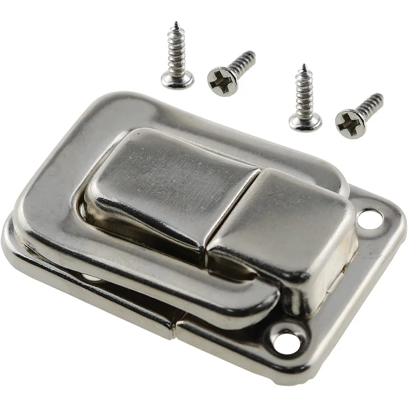 4 Stück Retro-Box-Haspeln, Kippschloss-Verriegelung, Fänge für Schmuckschatulle, gewöhnliche Box, Geschenkbox, Holzkiste, Silber oder Bronze, 38 x 25 mm