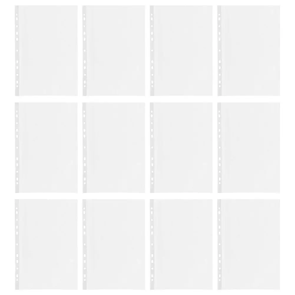 

100 шт. прозрачных пластиковых пакетов-протекторов для документов, фотографий, рецептов, сертификатов, для 11-кольцевых папок, для школы и офиса