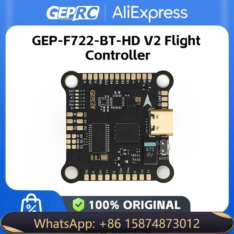 GEPRC GEP-F722BT-HD V2Fli ght Controller STM32F722RET6 3-6S Lipo5-12V 3A Type-C For DIY RC FPV Quadc opter Freestyle dr one Part