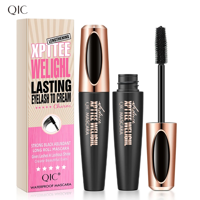 1pcs 4D Mascara Thick Slender Curly Waterproof and Sweatproof 24h Lasting Effect Without Smudge Mascara Makeup Tools