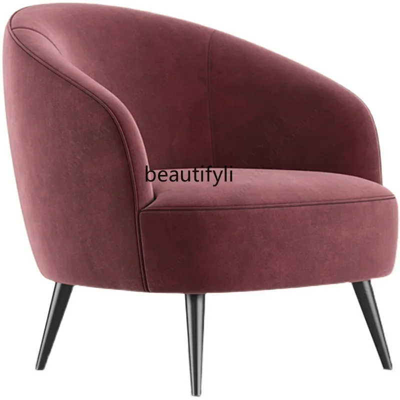

zq1Light Luxury Single-Seat Sofa Chair Home Nordic Living Room Leisure Sofa Small Apartment Balcony Lazy Minimalist Chair