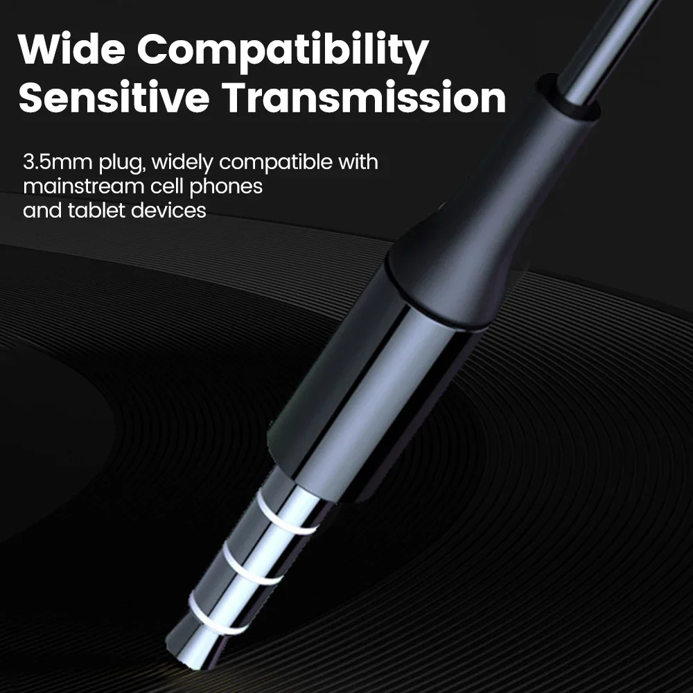 سماعات أذن ستيريو 3.5 ملم عالمية، سماعات أذن رياضية للموسيقى، سماعات أذن سلكية مع ميكروفون لهاتف Xiaomi Huawei Samsung