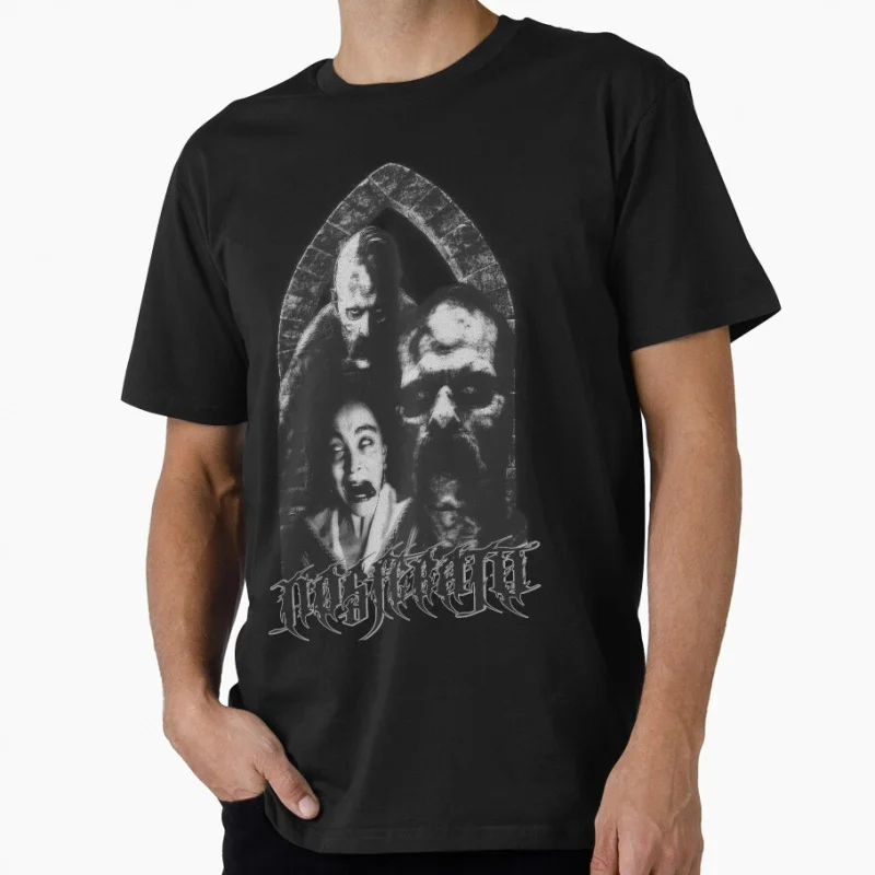 

Black Metal 80s Gothic Horror movie Nosferatu Vampire Scary Halloween Gift T shirt Large size Tops 100% cotton printed Clothes