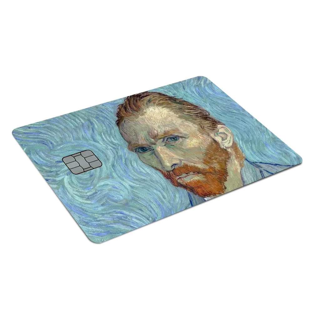 1Pc Nuove figure creative di pittura a olio Adesivo per la pelle della carta di credito Copertine per carte bus impermeabili Piccole patatine Protezione antigraffio