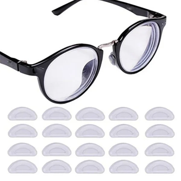Almohadillas Adhesivas de silicona para la nariz de gafas, accesorios transparentes antideslizantes, 10/20 unidades