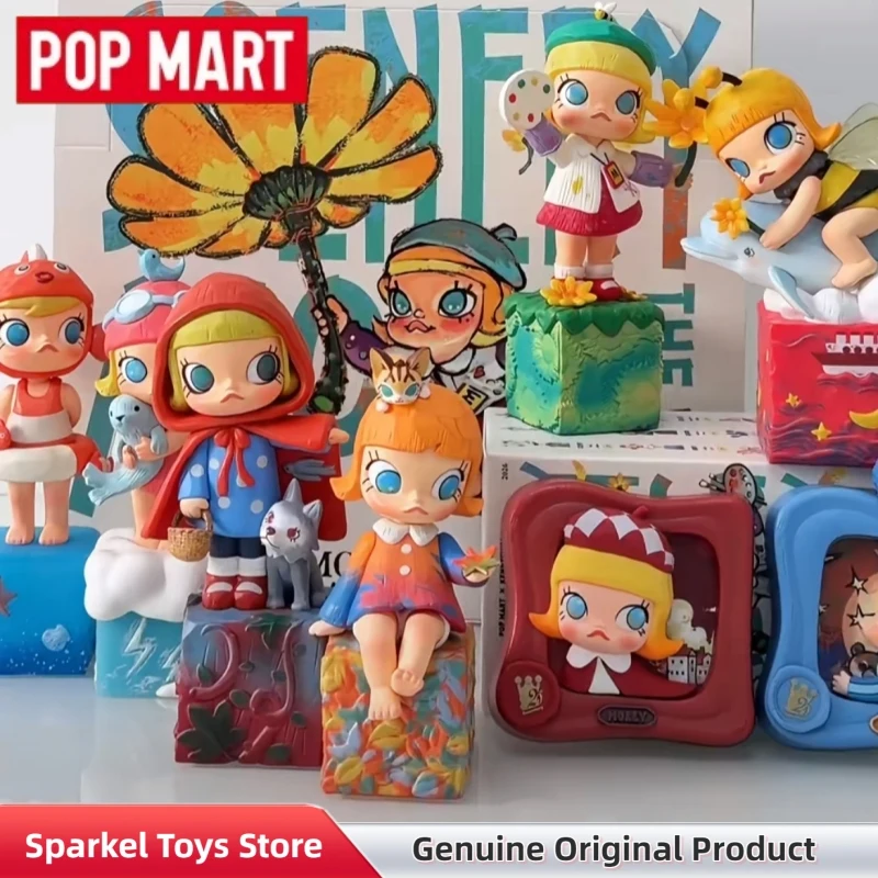 POPMART Molly Scenery Along The Way 20th Anniversary Series Blind Box Niedliche Sammlerfigur Mystery Box Spielzeug Geschenk