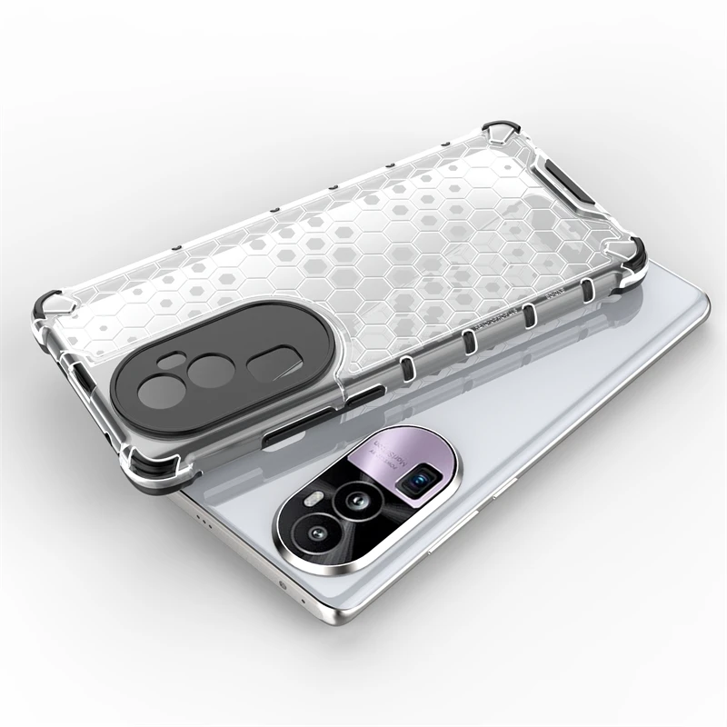 

Shockproof Case for OPPO Reno 10 Pro Cover Reno 10 Pro Capas New Shockproof Transparent Honeycomb Clear Fundas Reno 10 Pro Plus