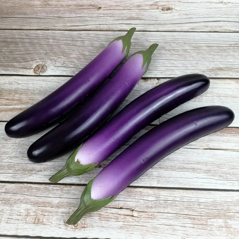 PU High Simulation Eggplant Model Artificial Decorations Eggplant Kitchen Decoration Props Foam Eggplant Artificial Vegetables