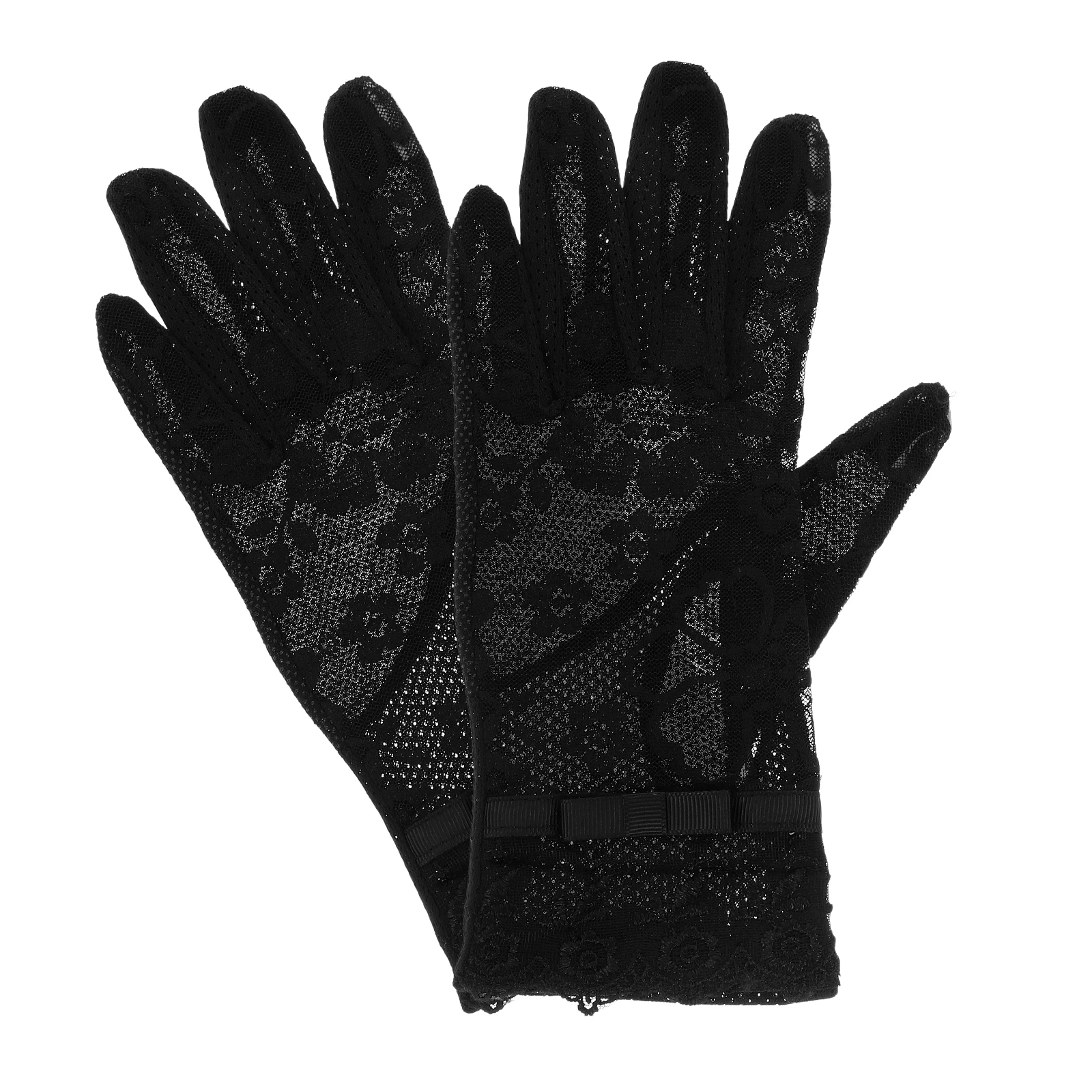 

Summer Lightweight Sun Protection Gloves Short Lace Cuff Mesh Comfortable Fit Women Wedding Party Banquet Prom Halloween Riding