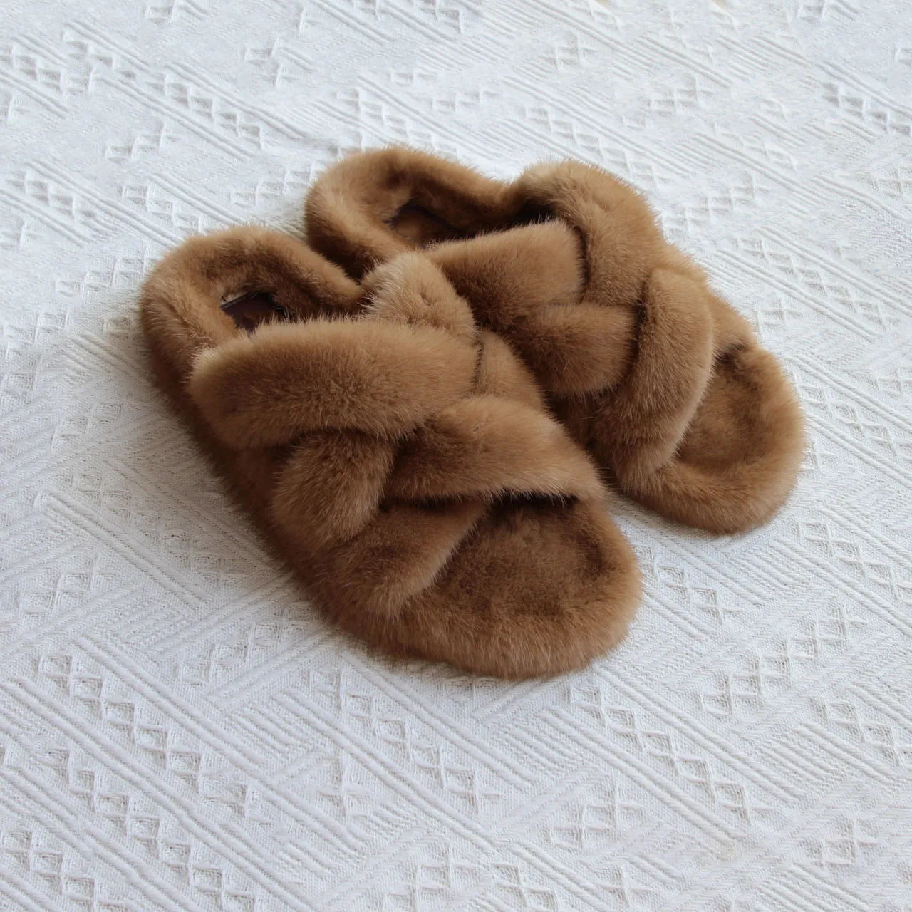 

New Mink Fur Slippers Women High Quality Mink Fur Slippers Comfortable Women's Flat Luxury Clappers 2026 Shoes For Women Shoes