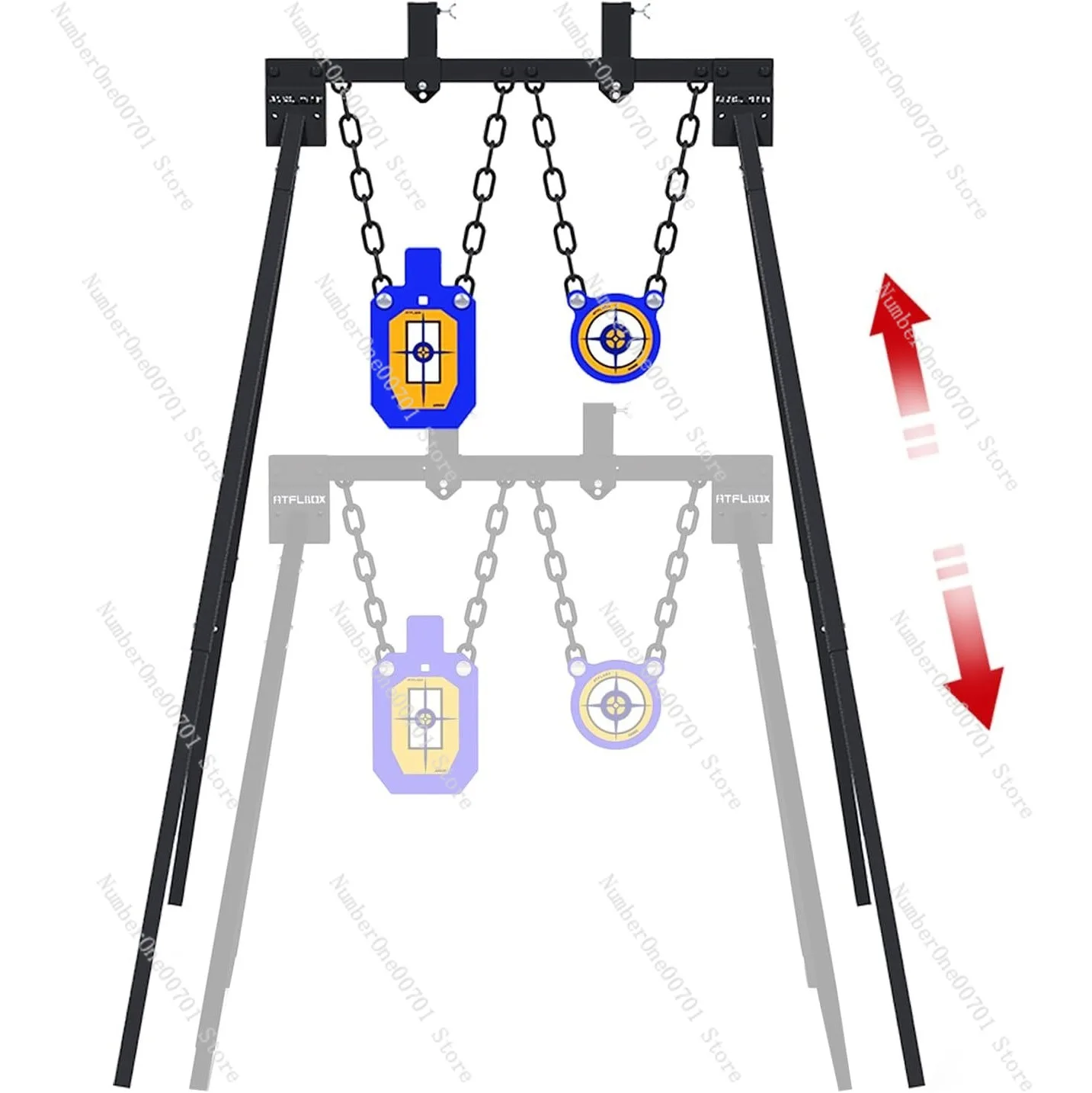 

Тренировочная мишень, регулируемая высота 63 дюйма, контур толщиной 3/8 дюйма и мишень Гонга