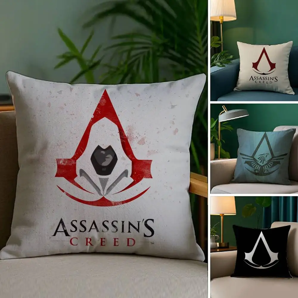 Funda de almohada A-Assassins CreedS, tela de felpa, suave, estampado de doble cara, funda de cojín para sofá, fundas de almohada