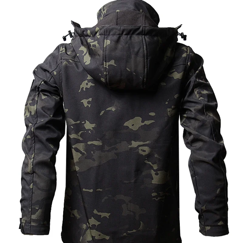 Military Waterproof Jackets Men Outdoor Shark Skin Soft Shell Fleece Warm Windbreaker Coats Army Multi-pocket Tactical Jacket