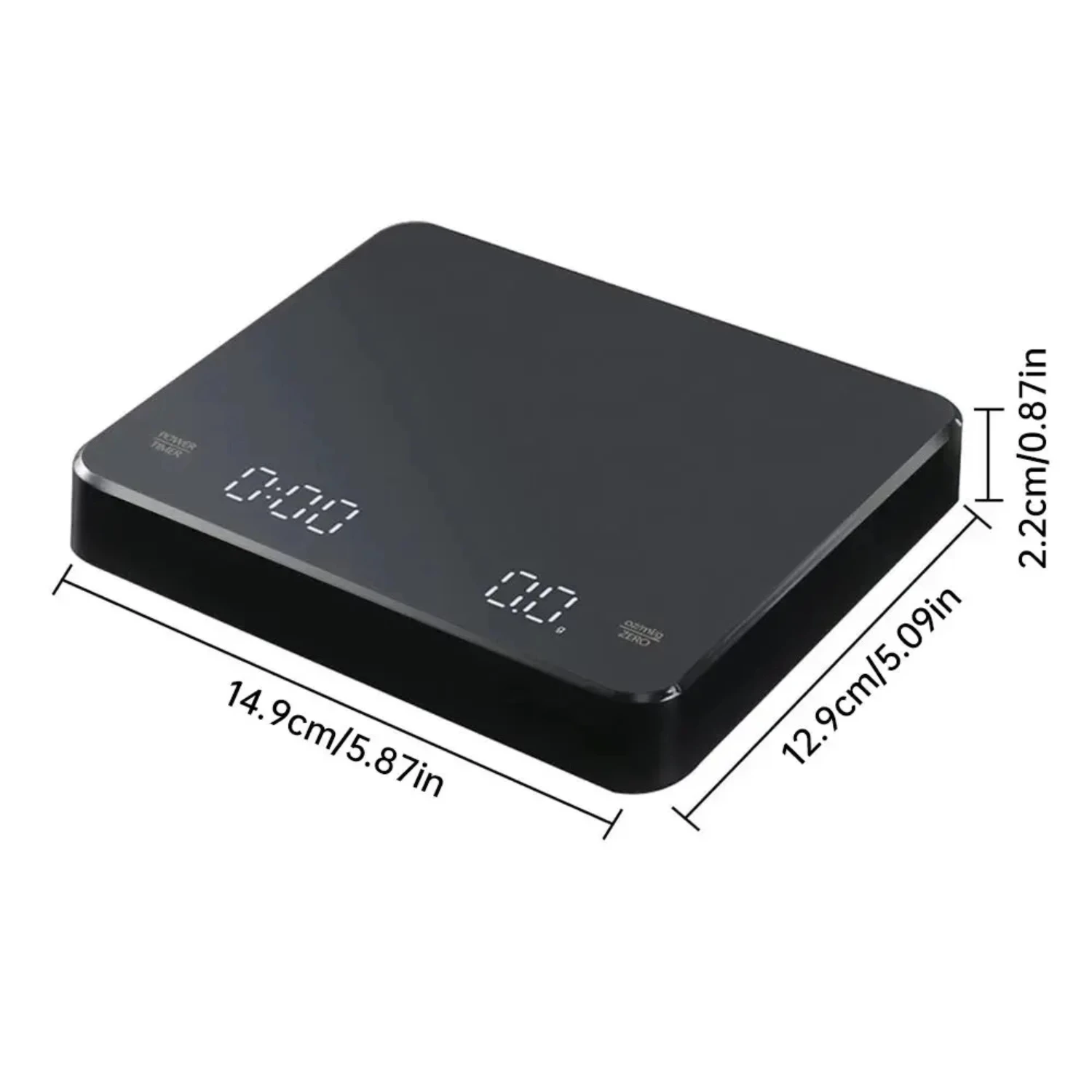 1pc Digital Scale with Timer LED  Espresso USB 3kg Max.Weighing 0.1g High Precision Measures in Oz/ml/g Kitchen Scale