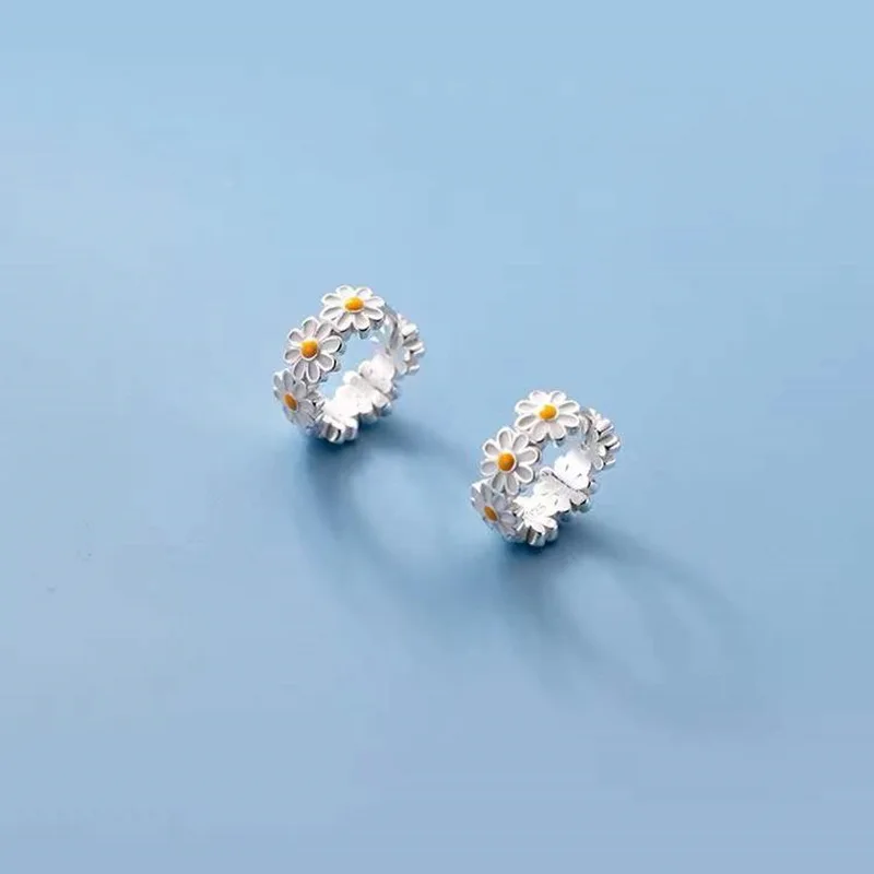 Mode Silber Farbe Daisy Ohrringe Pflanze Temperament Ohrringe Für Frauen Geburtstag Hochzeit Schmuck Geschenk – Detail 1