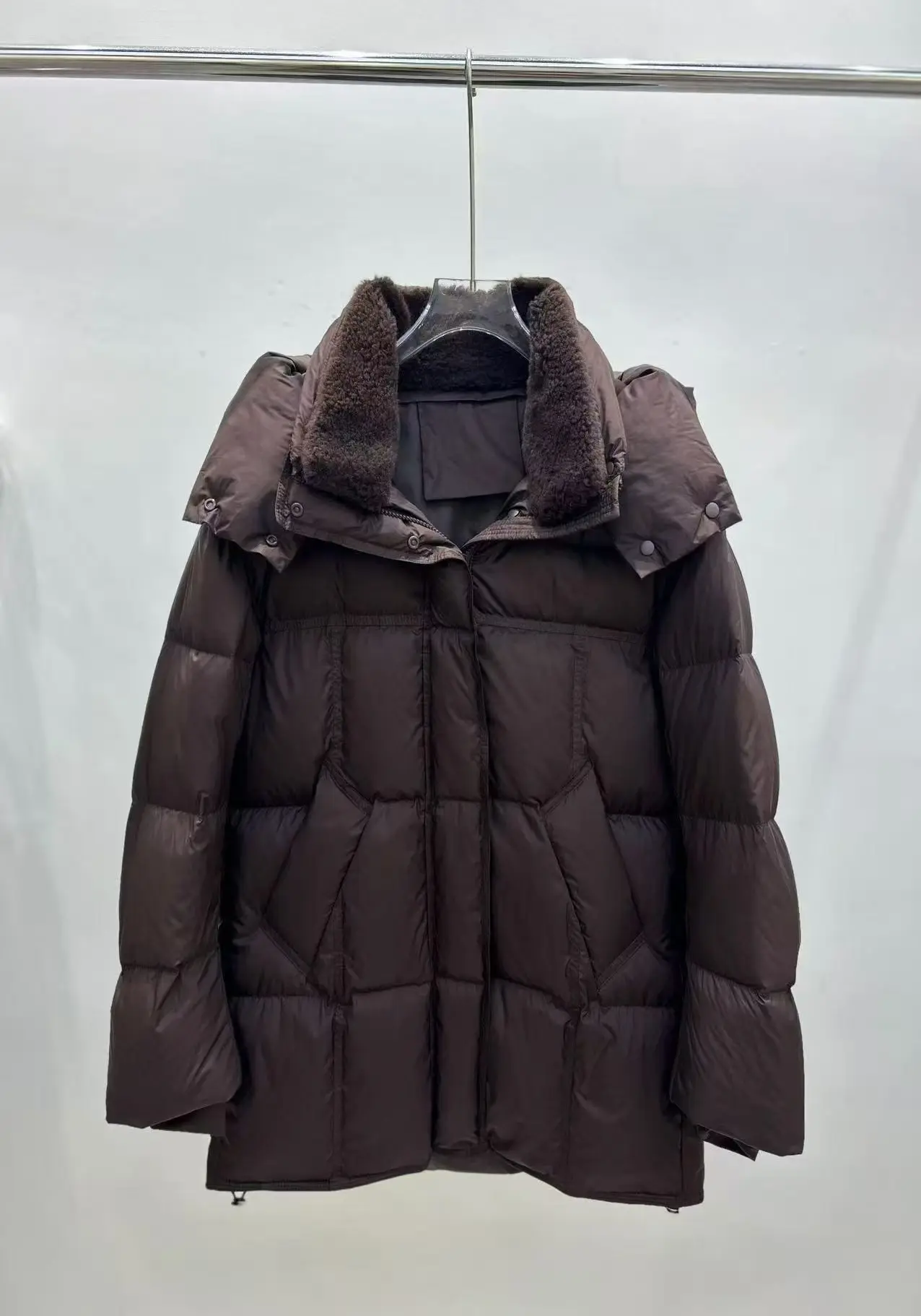 Winter Waterproof Thick Warm Down Jacket Female High-end Hooded Mid-length Down Jacket Women White Duck Down Puff Fluffy Outwear