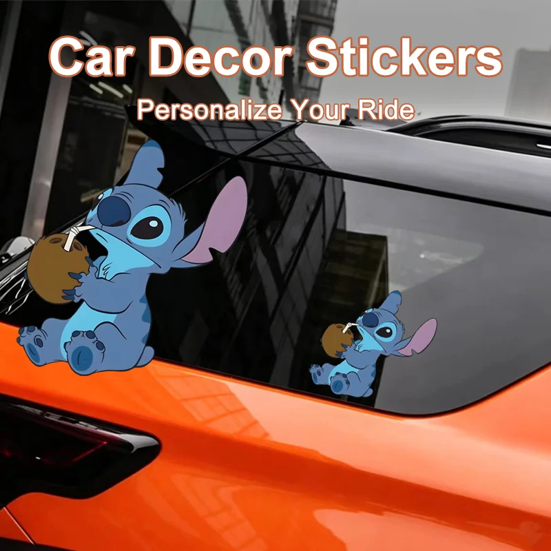 

Stitch Car Stickers Cute Waterproof PVC Decals Sunproof for Travel Luggage Laptop Full Face Helmet Multi Scene Decor Stickers