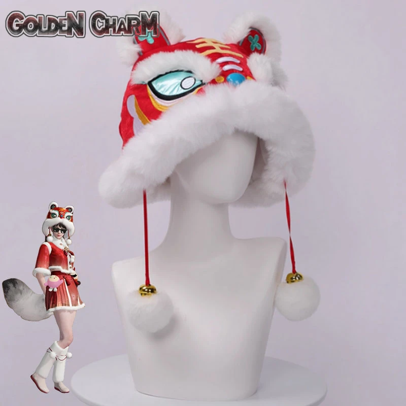 

Игра Naraka Bladepoint HuTao Косплей Костюм Реквизит Новогодний благословенный тигр Ха Голова Шапка Теплая вязаная модные аксессуары ComicCon