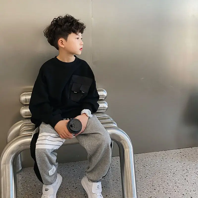 Boys Hoodie Sweatshirt 2026 Spring Autumn Long Sleeve Pullover Casual Loose Fit Kids Outerwear Children Clothing 5