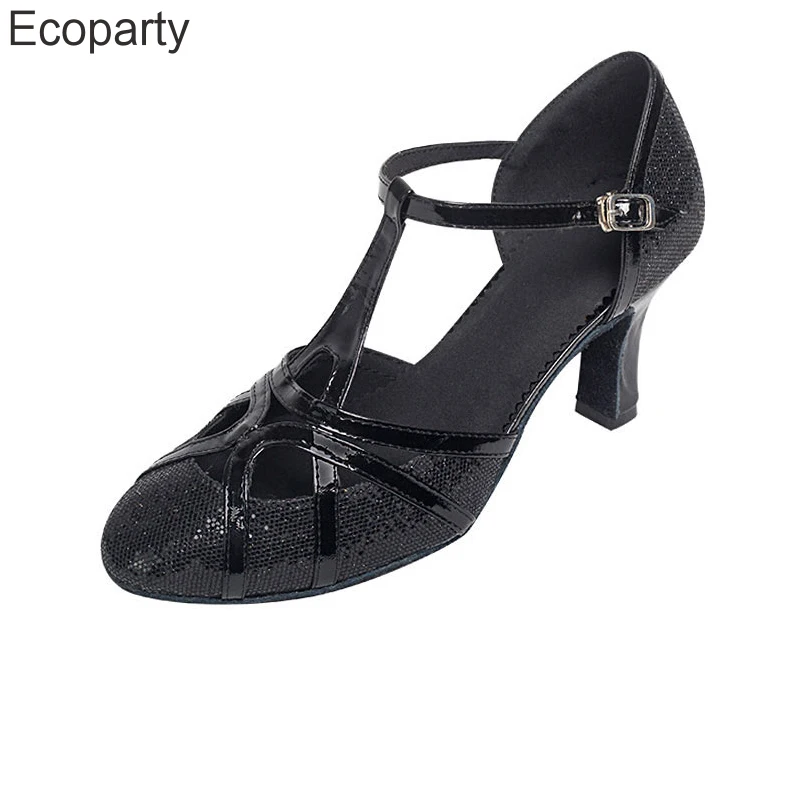 Women\'s 1920s Modern Flapper Gatsby Heels Shoes Salsa Tango Ballroom Latin Party Dance Shoes Sequin Hollow Wedding High Heel