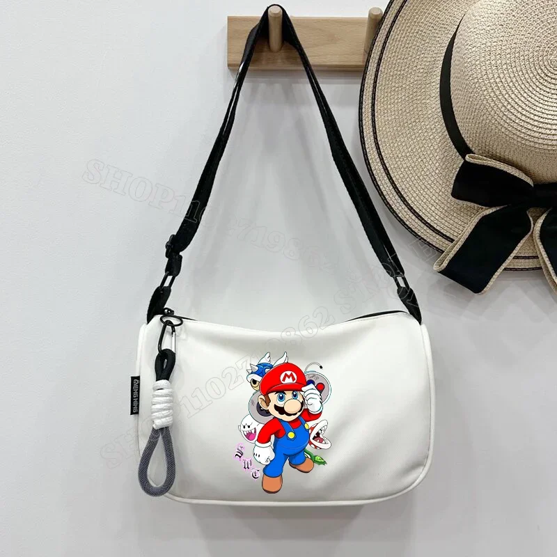 Милые сумки на плечо для мальчиков и девочек Super Mario Bros, сумка через плечо с графическим принтом принцессы персика, портативные сумки, подарки
