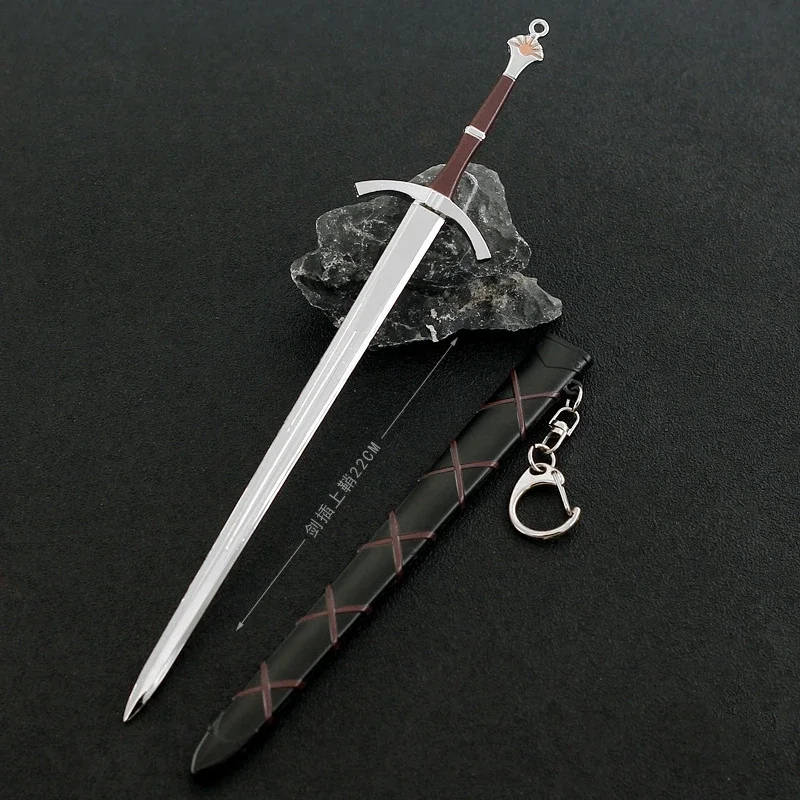 21CM American Drama Game Peripheral Sword of Dawn Alloy Crafts with Scabbard Sword Thrones Model Ornaments Toys Collection Gifts