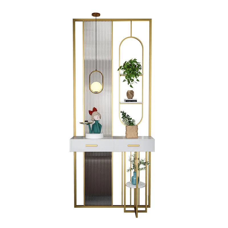 

Home creative storage light screen glass living room decoration cabinet Changhong partition entrance background luxury