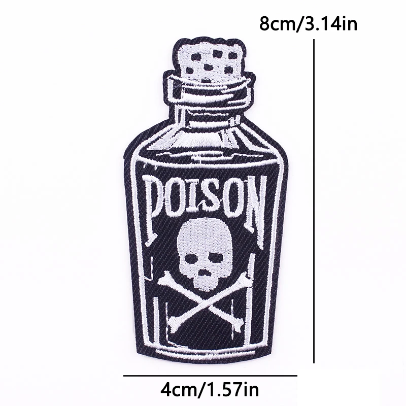 Parche bordado termoadhesivo calavera para chaqueta vaquera y motorista - imagen 3