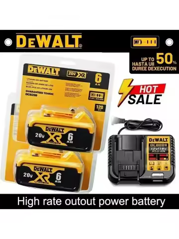 100% Genuine Dewalt 20V Battery, 6.0AH Rechargeable Lithium Ion Battery, Dewalt DCB200 Power Tool Replacement Battery